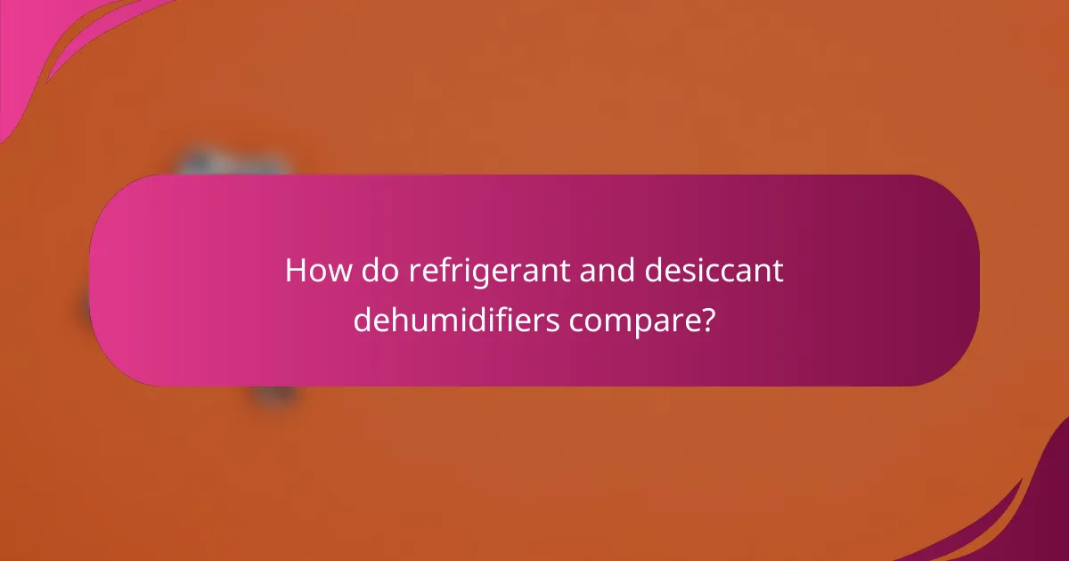 How do refrigerant and desiccant dehumidifiers compare?