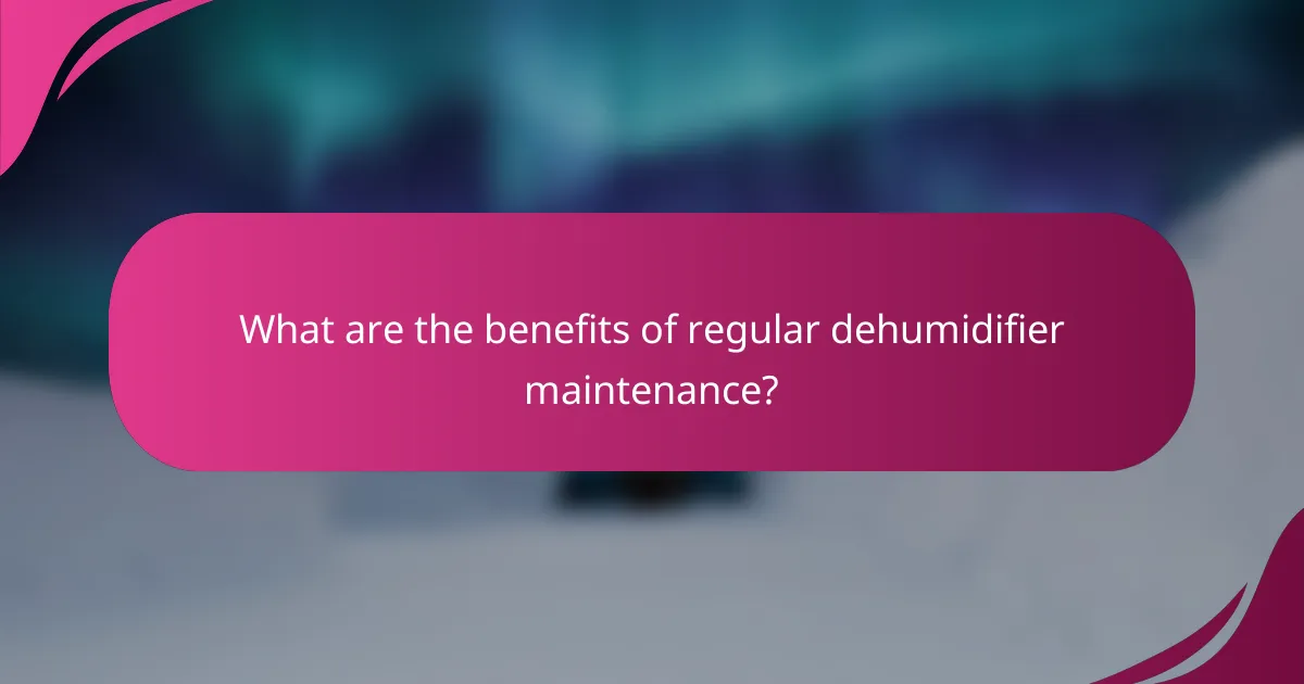 What are the benefits of regular dehumidifier maintenance?