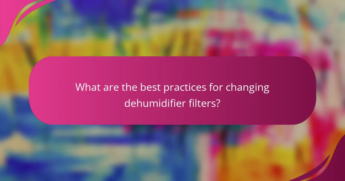 What are the best practices for changing dehumidifier filters?