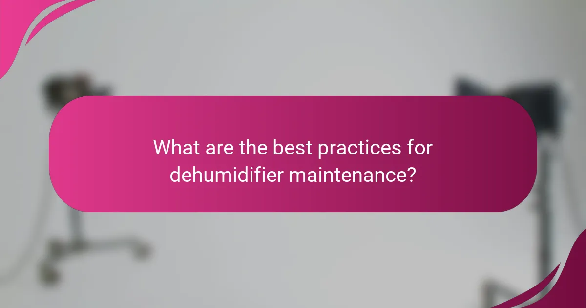What are the best practices for dehumidifier maintenance?
