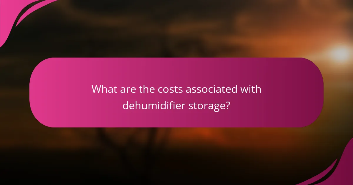 What are the costs associated with dehumidifier storage?