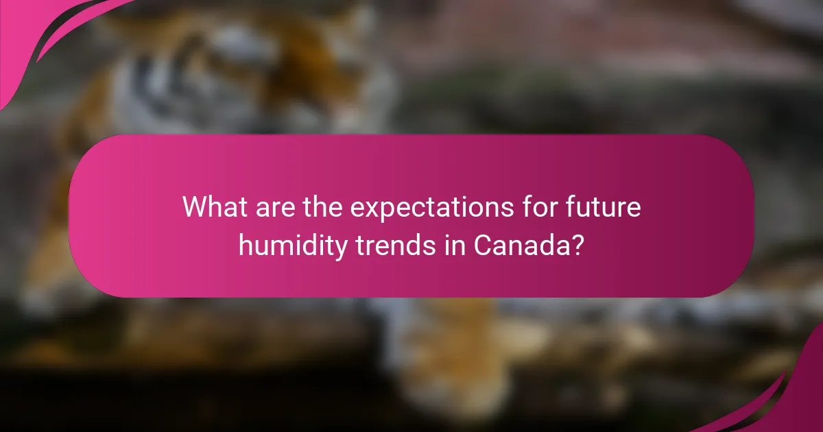 What are the expectations for future humidity trends in Canada?