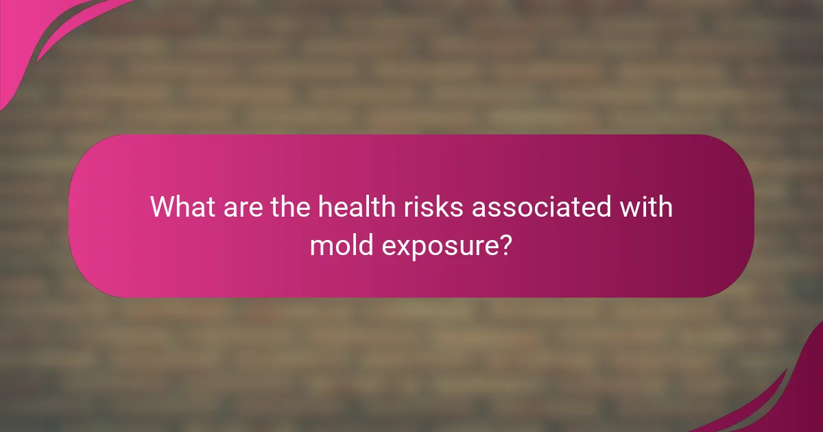 What are the health risks associated with mold exposure?