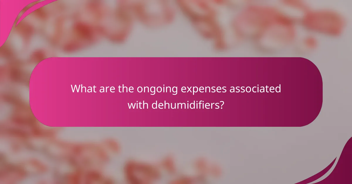 What are the ongoing expenses associated with dehumidifiers?